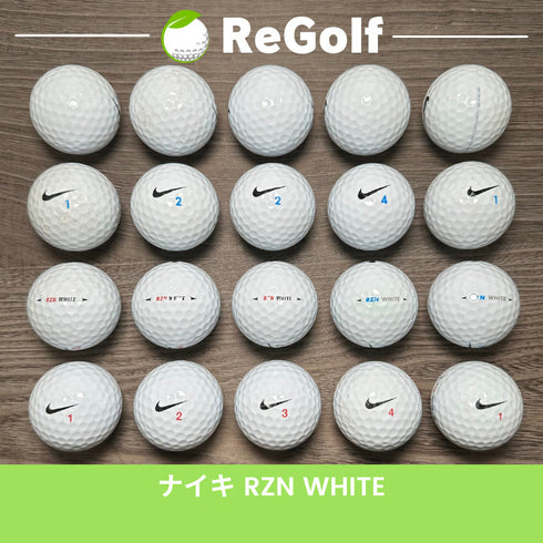 【中古】 【送料無料】 ロストボール NIKE Golf ナイキ RZN レジンホワイト ホワイト 年式混合 20球 ACランク リゴルフ